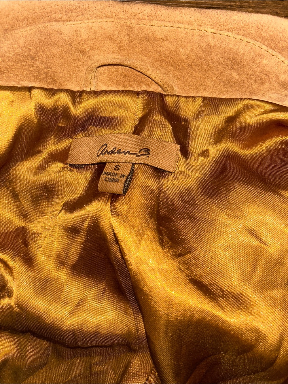 Arden B Camel Suede Long Belted Trench Coat - Picture 4 of 4